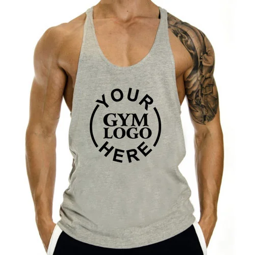 Customized Gym Stringer Gray