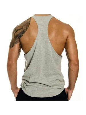Customized Gym Stringer Gray