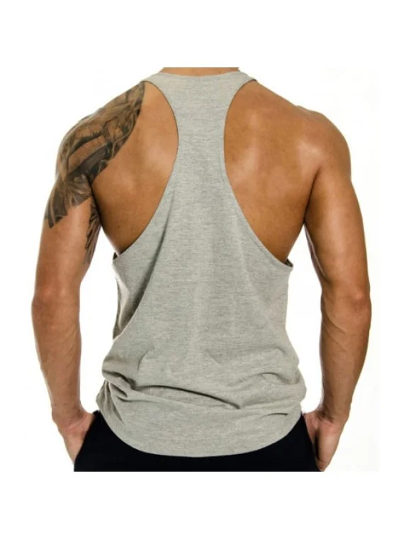 Customized Gym Stringer Gray