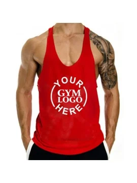 Customized Gym Stringer Red