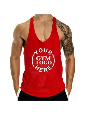 Customized Gym Stringer Red