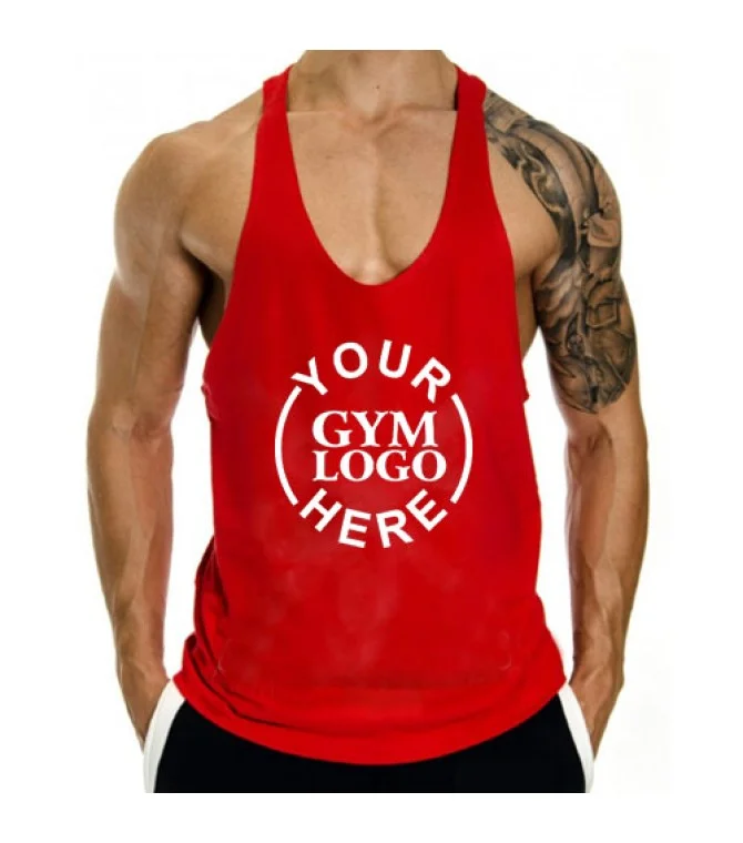 Customized Gym Stringer Red Customized Gym Stringer Red