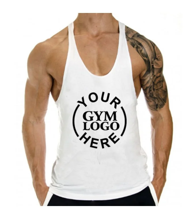 Customized Gym Stringer White Customized Gym Stringer White