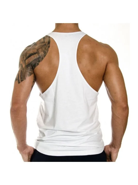 Customized Gym Stringer White Customized Gym Stringer White