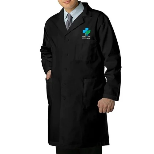 Versatile Unisex Lab Coat Black