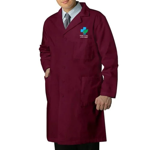 Versatile Unisex Lab Coat Maroon