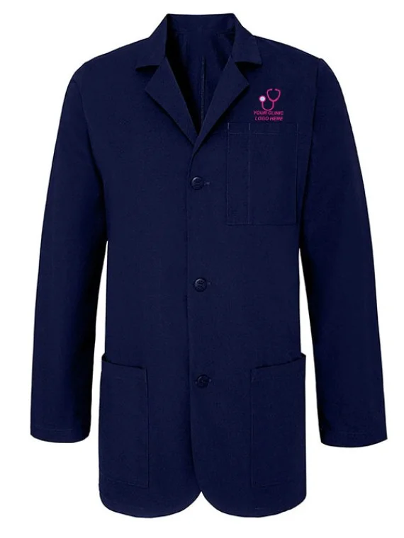 Classic Unisex Lab Coat Navy Blue