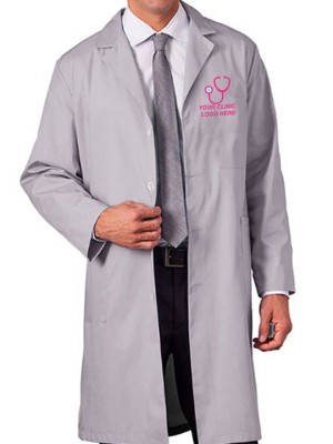 Unisex Long Medical Lab Coat Gray