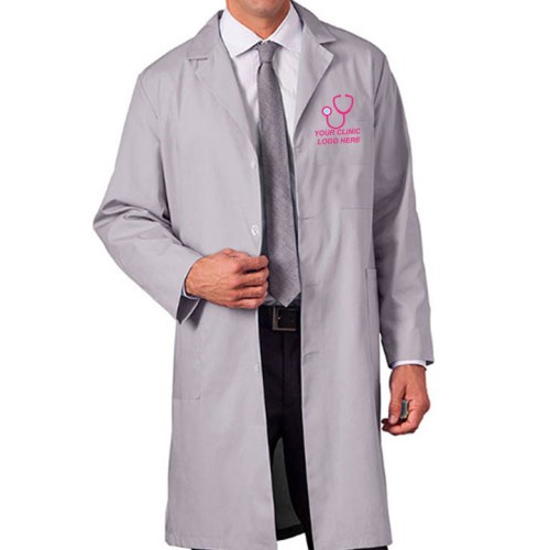 Unisex Long Medical Lab Coat Gray