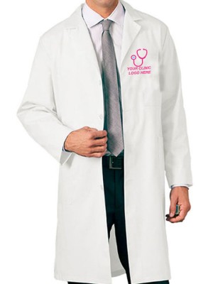 Unisex Long Medical Lab Coat White