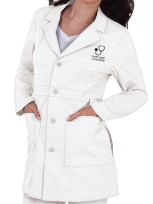 Executive Women's Lab Coat White - Profesional Fit