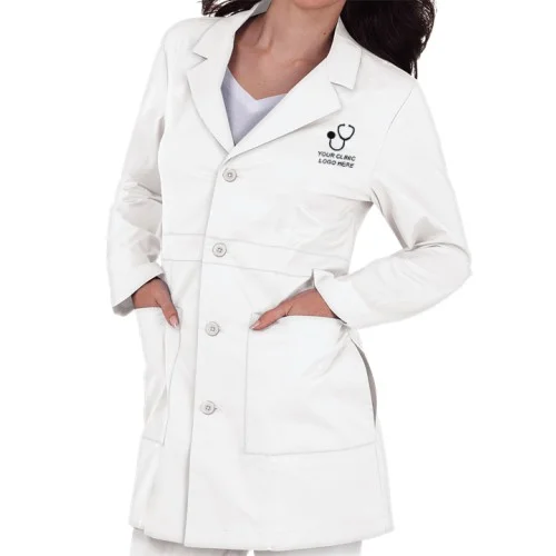 Executive Women's Lab Coat White - Profesional Fit