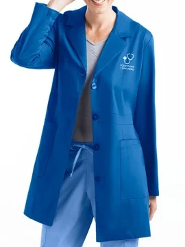 Executive Women's Lab Coat Blue - Profesional Fit