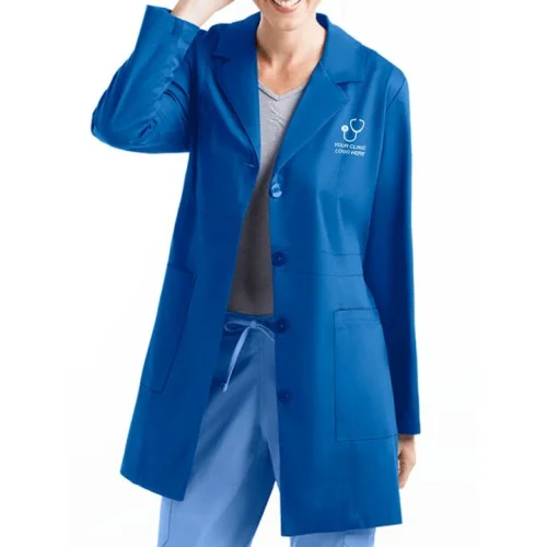 Executive Women's Lab Coat Blue - Profesional Fit