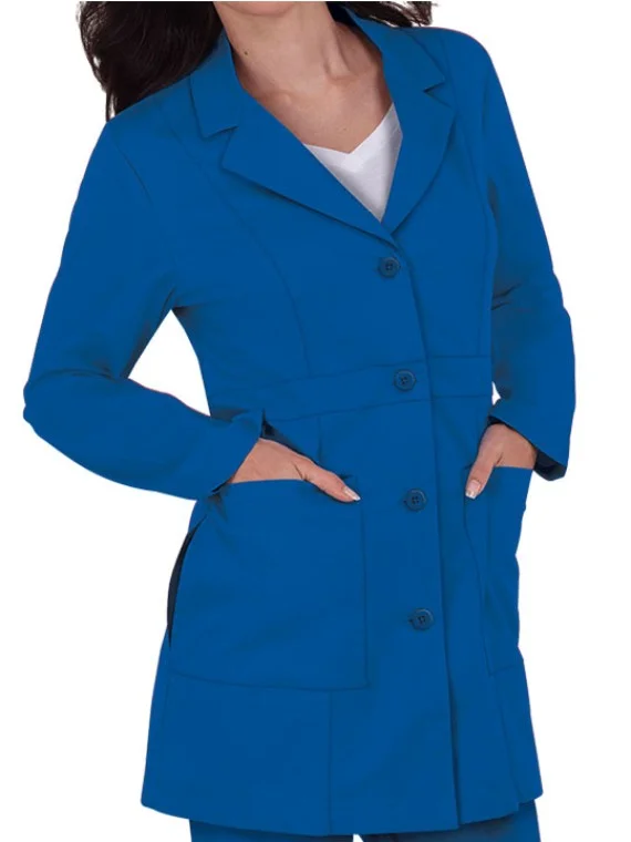 Executive Women's Lab Coat Blue - Profesional Fit