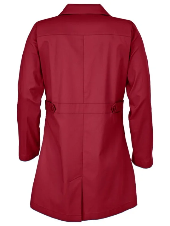 Executive Women's Lab Coat Carmine Red - Profesional Fit