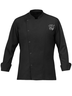 Custom Black Chef Coat With Snap Button
