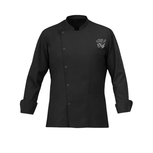 Custom Black Chef Coat With Snap Button