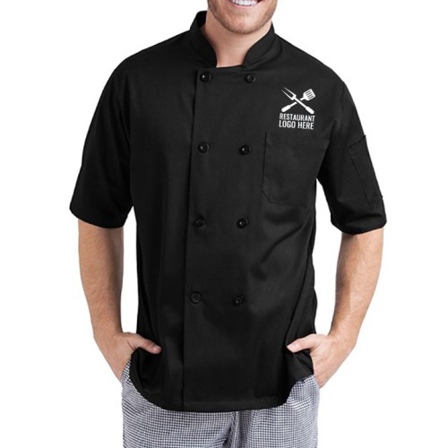 Comfort Fit Short Sleeve Chef Coat Black