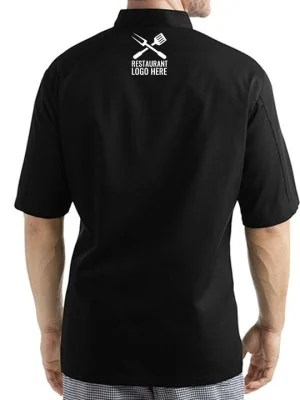 Comfort Fit Short Sleeve Chef Coat Black Comfort Fit Short Sleeve Chef Coat Black