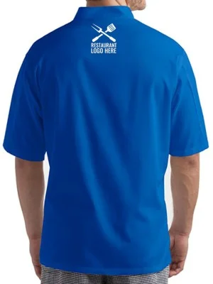 Comfort Fit Short Sleeve Blue Chef Coat Comfort Fit Short Sleeve Blue Chef Coat