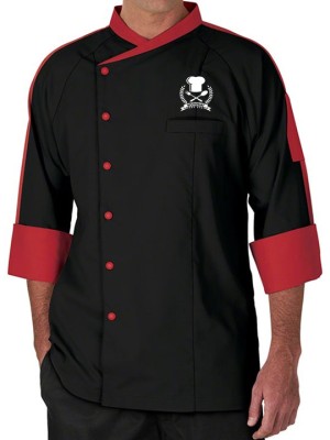 ProChef Black & Red Dual-Tone Chef Coat