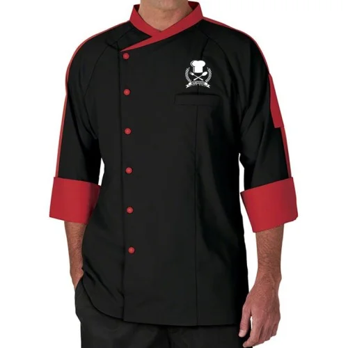 ProChef Black & Red Dual-Tone Chef Coat