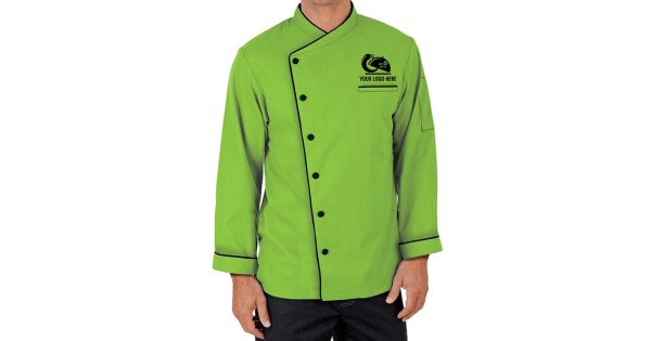 Green Chef Coat with Logo Custom Embroidery |UniformTailor