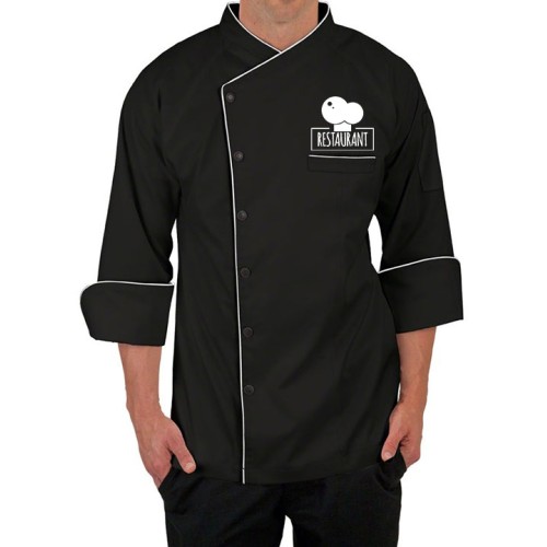 CustomFit 3/4 Sleeve Chef Coat - Black