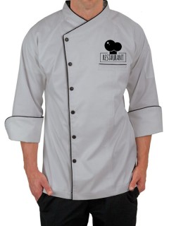 CustomFit 3/4 Sleeve Chef Coat - Grey