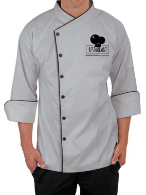 CustomFit 3/4 Sleeve Chef Coat - Grey