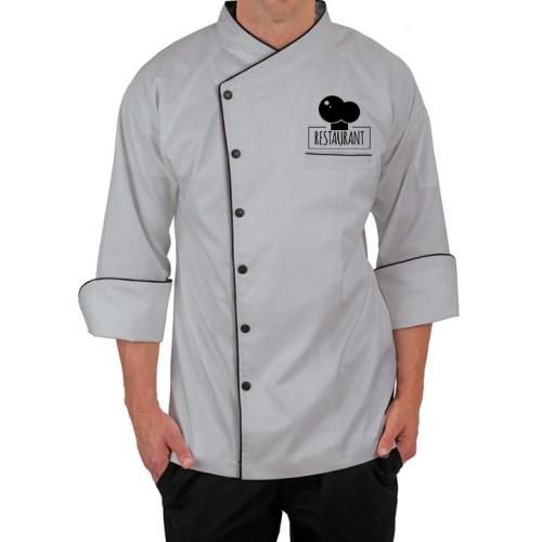 CustomFit 3/4 Sleeve Chef Coat - Grey