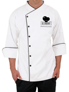 CustomFit 3/4 Sleeve Chef Coat - White
