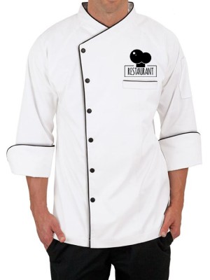 CustomFit 3/4 Sleeve Chef Coat - White