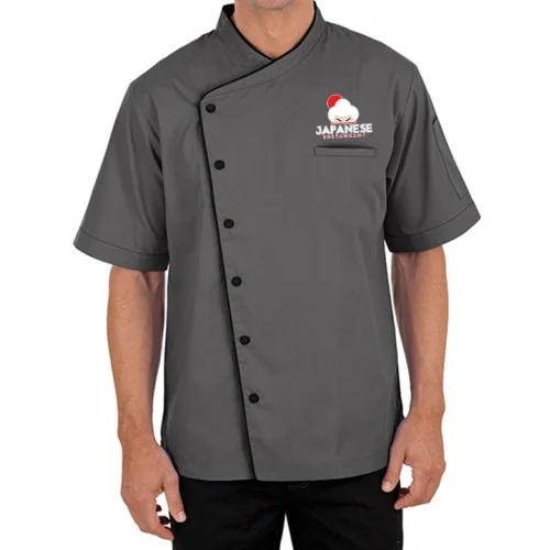 Designer Short Sleeve Chef Coat Gray