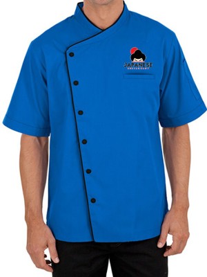 Designer Short Sleeve Chef Coat Blue