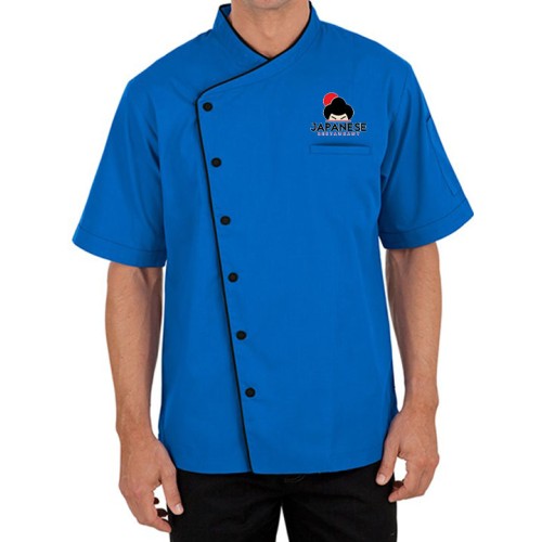 Designer Short Sleeve Chef Coat Blue