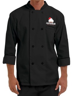 Traditional 3/4 Length Sleeve Chef Coat Black