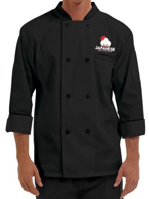 Traditional 3/4 Length Sleeve Chef Coat Black
