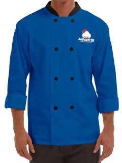 Traditional 3/4 Length Sleeve Chef Coat Blue