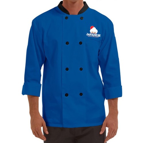 Traditional 3/4 Length Sleeve Chef Coat Blue