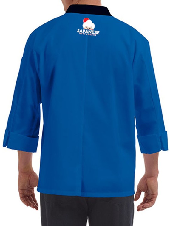 Traditional 3/4 Length Sleeve Chef Coat Blue