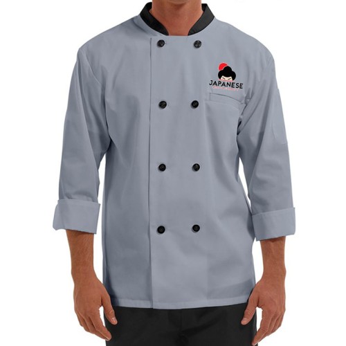 Traditional 3/4 Length Sleeve Chef Coat Gray