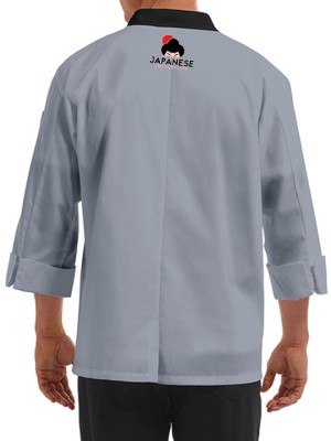 Traditional 3/4 Length Sleeve Chef Coat Gray