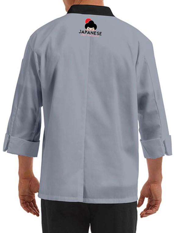 Traditional 3/4 Length Sleeve Chef Coat Gray