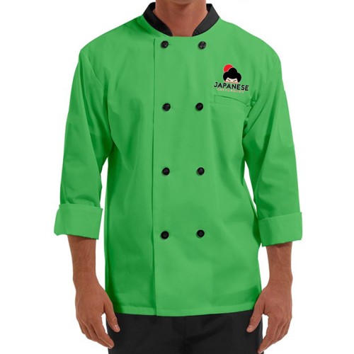 Traditional 3/4 Length Sleeve Chef Coat Apple Green
