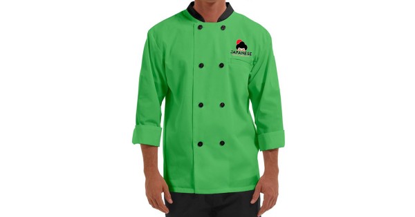 Traditional 3/4 Length Sleeve Chef Coat Apple Green Custom Chef