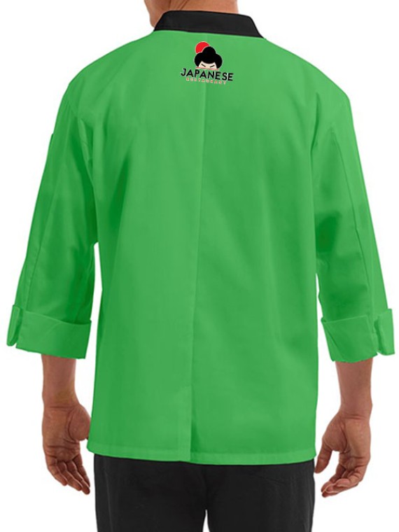 Traditional 3/4 Length Sleeve Chef Coat Apple Green