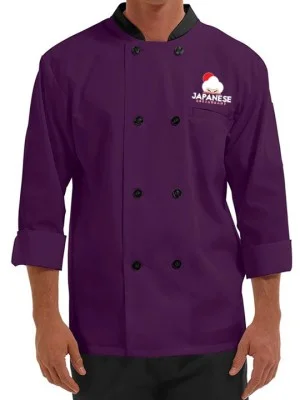 Traditional 3/4 Length Sleeve Chef Coat Purple Traditional 3/4 Length Sleeve Chef Coat Purple