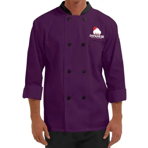 Traditional 3/4 Length Sleeve Chef Coat Purple